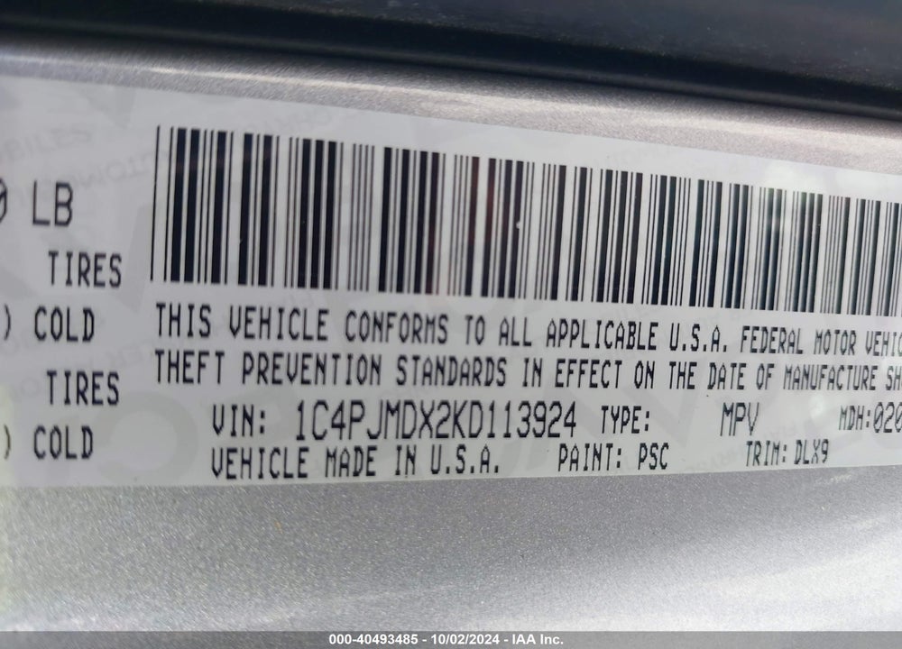 2019 JEEP CHEROKEE LIMITED 4X4 VIN: 1C4PJMDX2KD113924