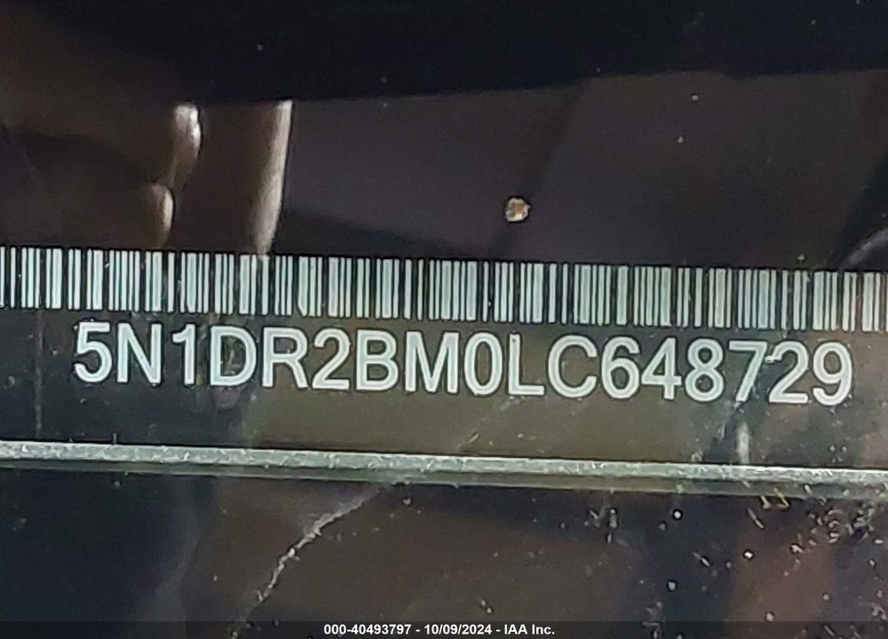 2020 NISSAN PATHFINDER SV 4WD VIN: 5N1DR2BM0LC648729
