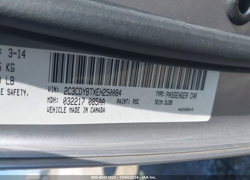 2014 DODGE CHALLENGER R/T 100TH ANNIVERSARY APPEARANCE GROUP VIN: 2C3CDYBTXEH250084