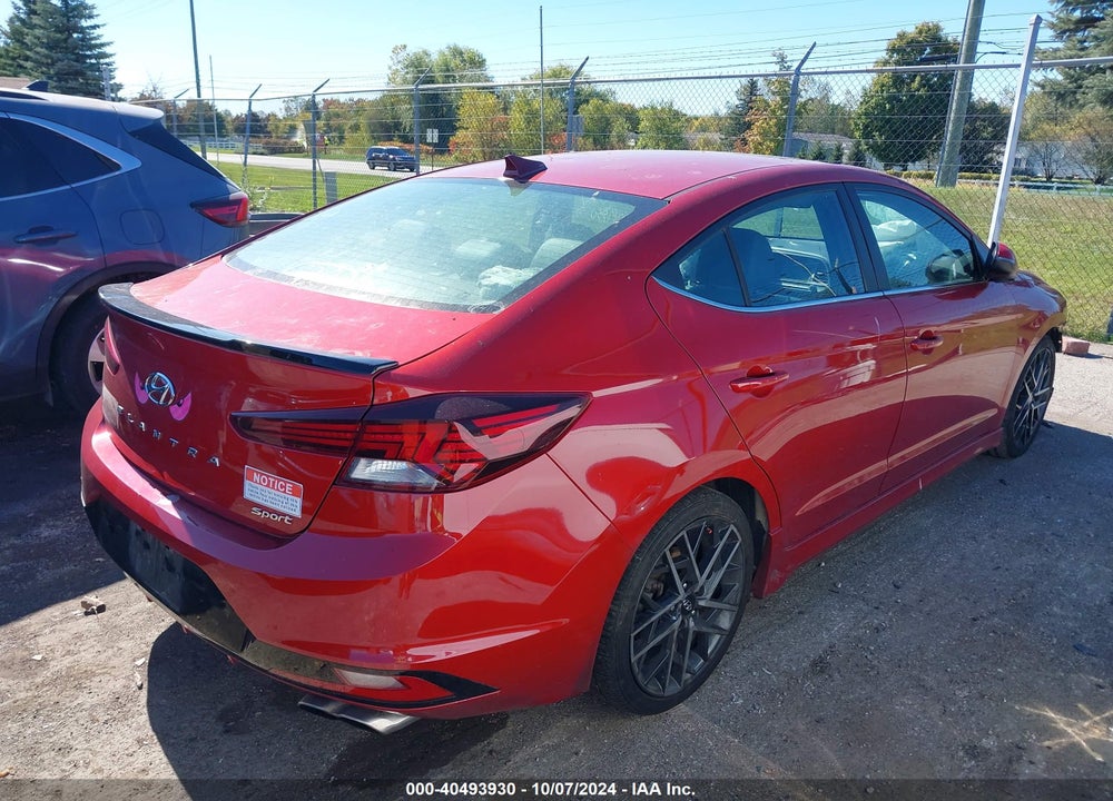 2019 HYUNDAI ELANTRA SPORT VIN: KMHD04LB0KU870845