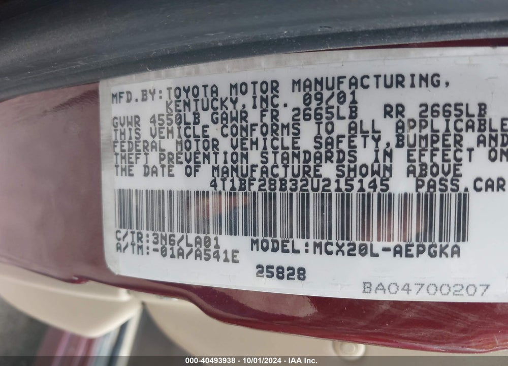 2002 TOYOTA AVALON XLS VIN: 4T1BF28B32U215145