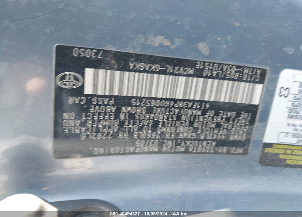 2006 TOYOTA CAMRY SOLARA SLE VIN: 4T1FA38P46U065215