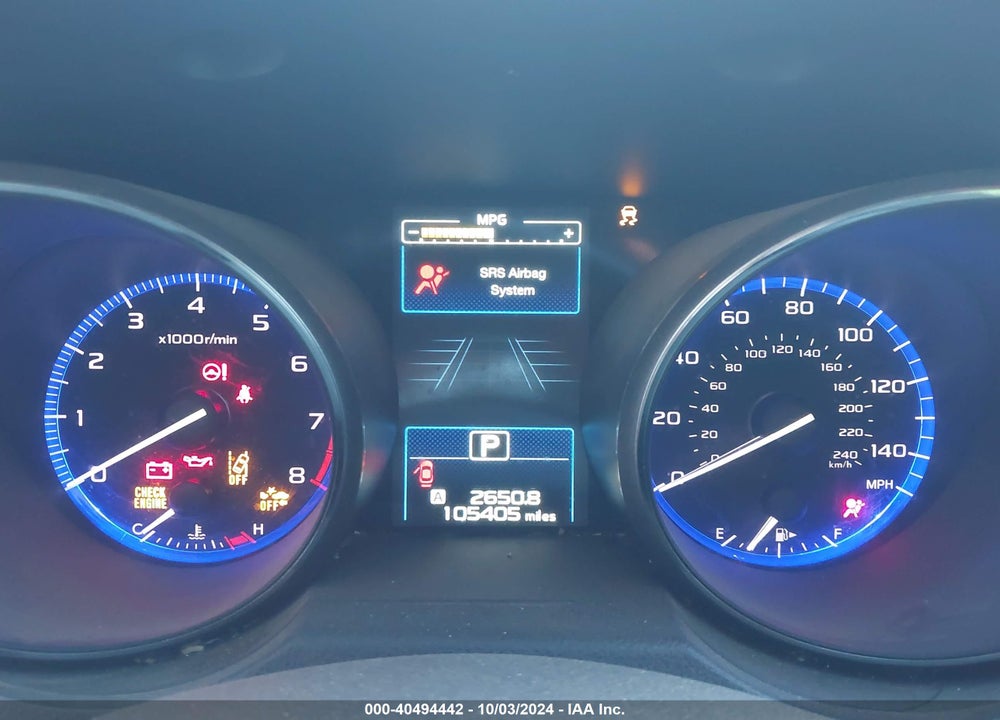 2019 SUBARU OUTBACK 2.5I PREMIUM VIN: 4S4BSAFC1K3304722
