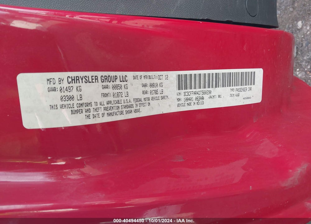 2013 FIAT 500 POP VIN: 3C3CFFAR4DT560290