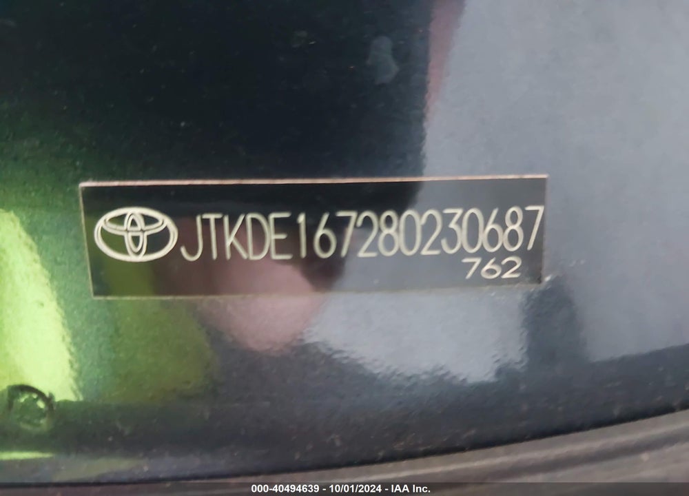 2008 SCION TC VIN: JTKDE167280230687