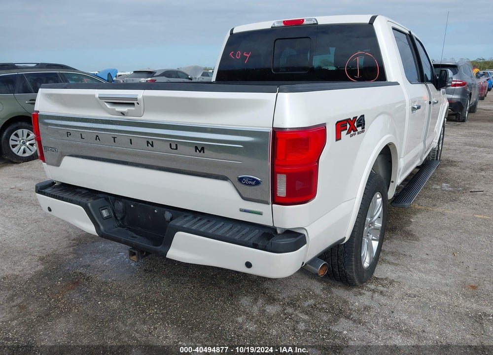 2019 FORD F-150 PLATINUM VIN: 1FTEW1E44KFB77057