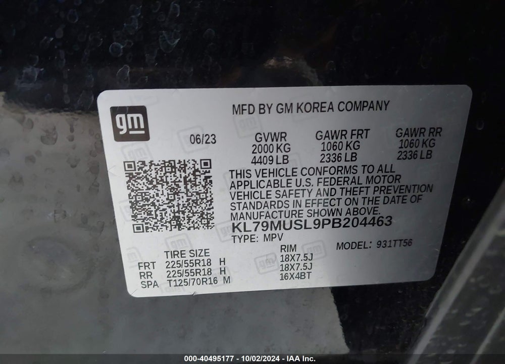 2023 CHEVROLET TRAILBLAZER AWD RS VIN: KL79MUSL9PB204463