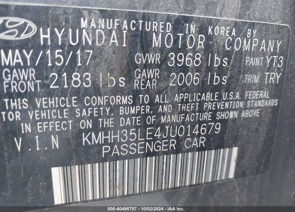 2018 HYUNDAI ELANTRA GT VIN: KMHH35LE4JU014679