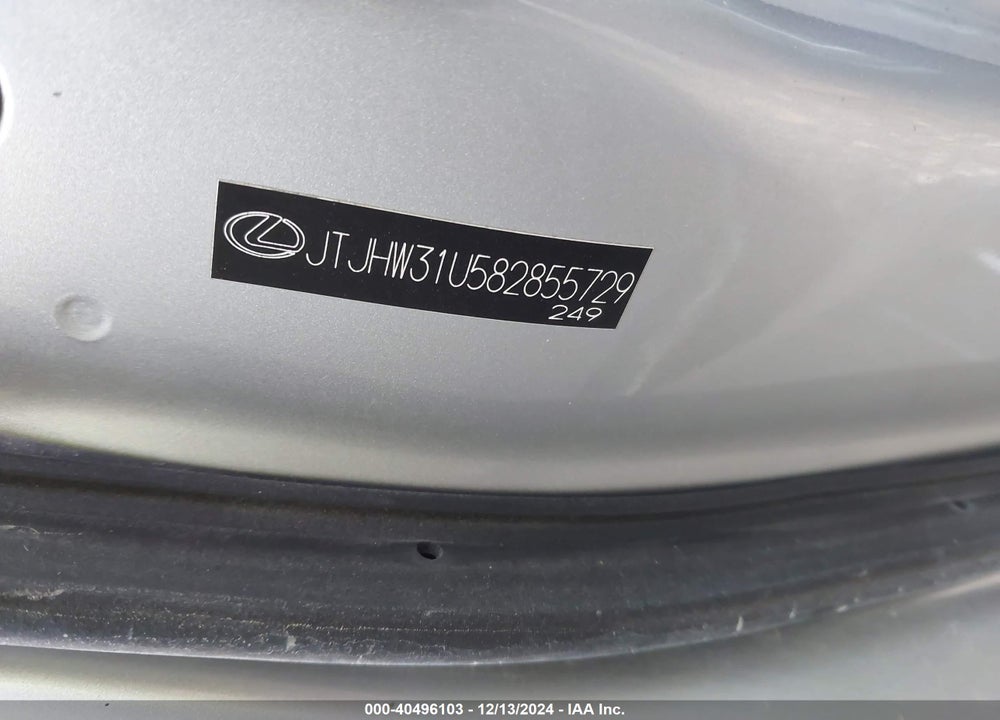 2008 LEXUS RX 400H VIN: JTJHW31U582855729