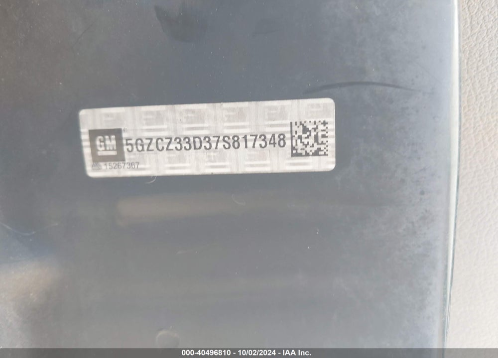 2007 SATURN VUE 4 CYL VIN: 5GZCZ33D37S817348