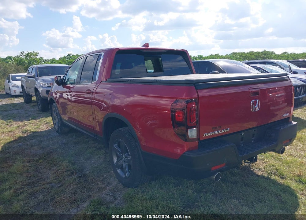 2022 HONDA RIDGELINE RTL VIN: 5FPYK3F54NB017630