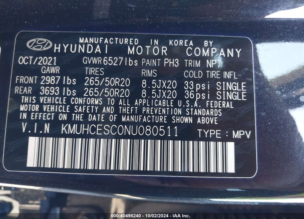 2022 GENESIS GV80 3.5T AWD ADVANCED VIN: KMUHCESC0NU080511