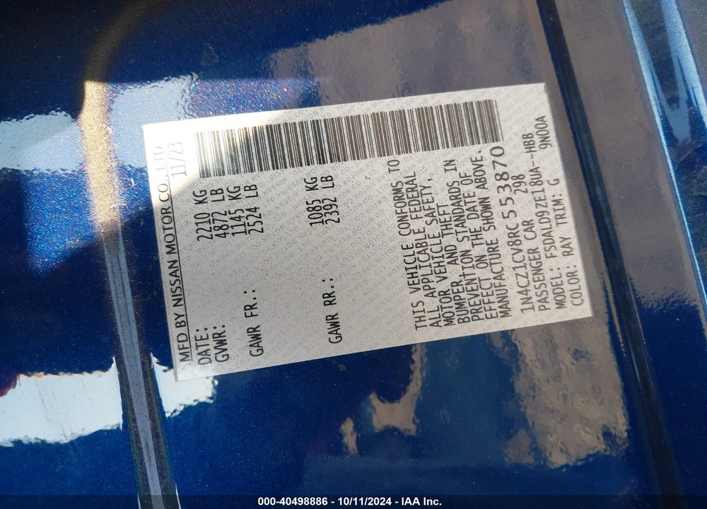 2024 NISSAN LEAF SV PLUS VIN: 1N4CZ1CV8RC553870