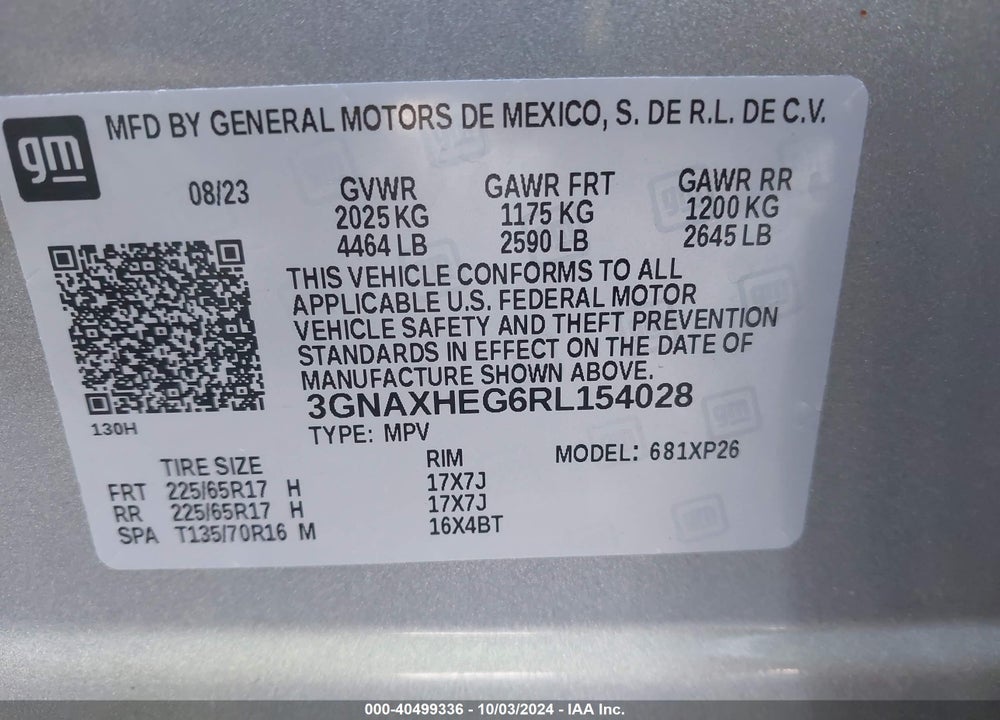2024 CHEVROLET EQUINOX FWD LS VIN: 3GNAXHEG6RL154028