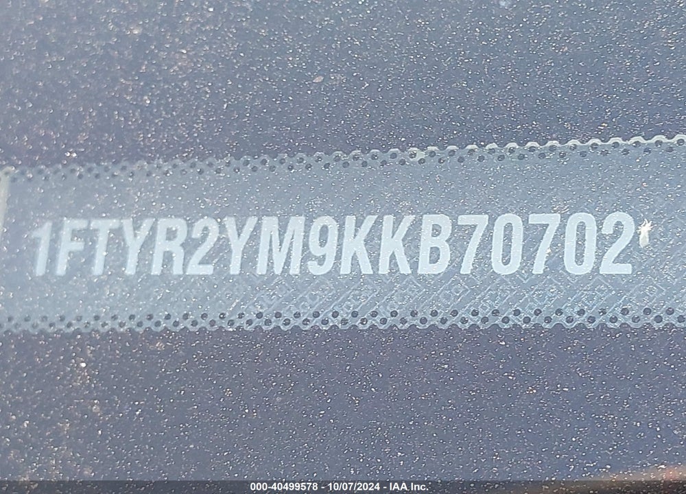 2019 FORD TRANSIT-250 VIN: 1FTYR2YM9KKB70702