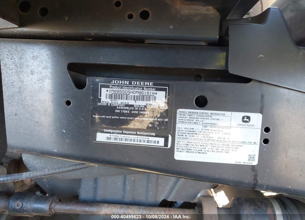 2013 UNKNOWN XUV 855D VIN: 1M0855DSHDM061810