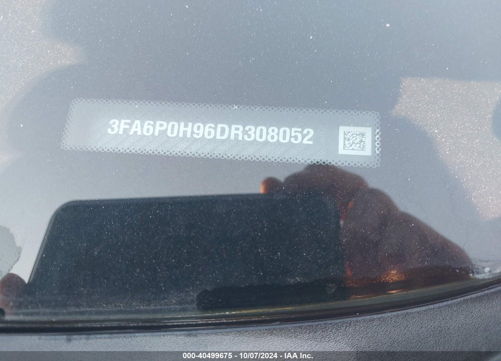 2013 FORD FUSION SE VIN: 3FA6P0H96DR308052