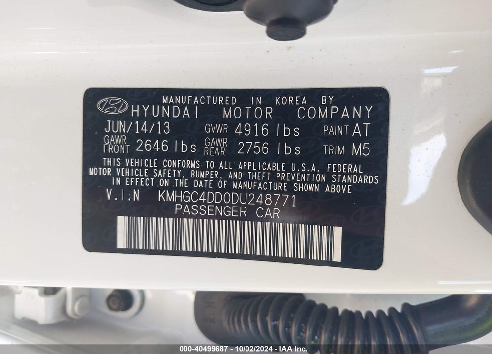 2013 HYUNDAI GENESIS 3.8 VIN: KMHGC4DD0DU248771
