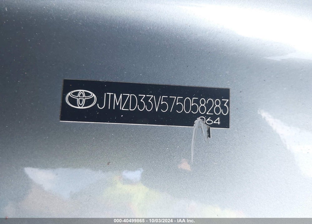 2007 TOYOTA RAV4 VIN: JTMZD33V575058283