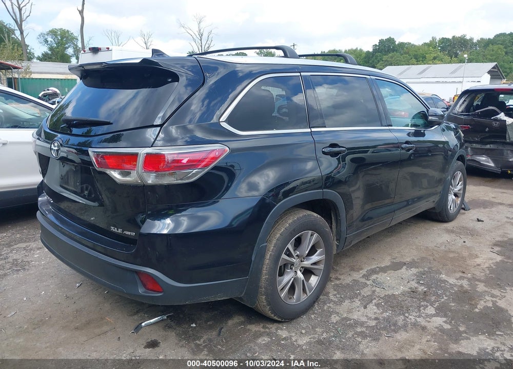 2015 TOYOTA HIGHLANDER XLE V6 VIN: 5TDJKRFH8FS116424
