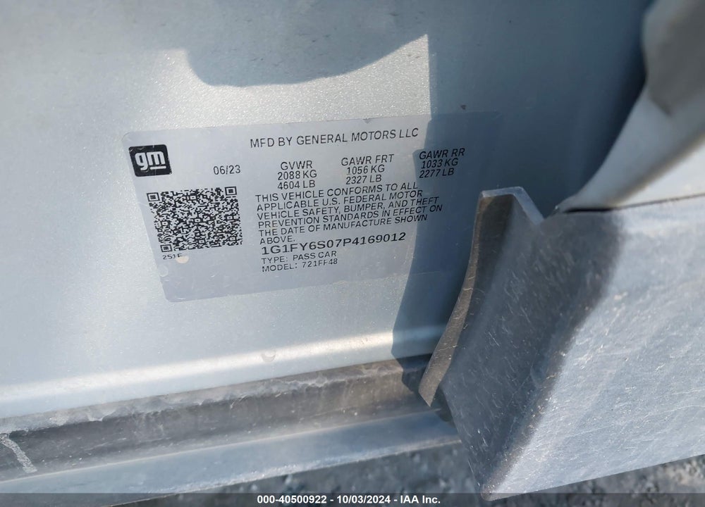2023 CHEVROLET BOLT EUV FWD LT VIN: 1G1FY6S07P4169012