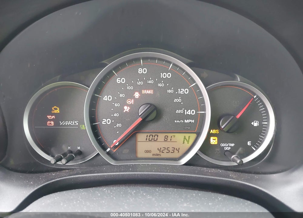 2014 TOYOTA YARIS LE (TMC/CBU PLANT) VIN: JTDKTUD32ED581626