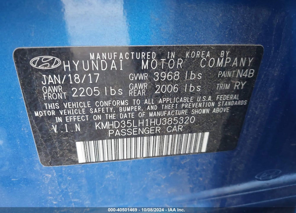 2017 HYUNDAI ELANTRA GT VIN: KMHD35LH1HU385320
