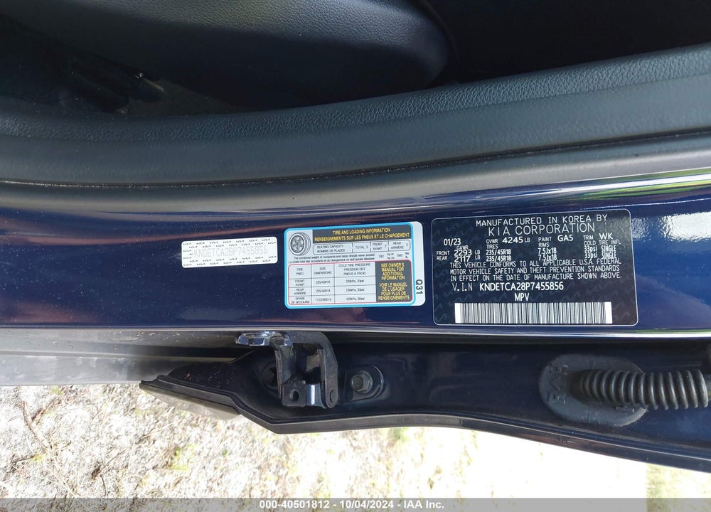 2023 KIA SELTOS SX TURBO VIN: KNDETCA28P7455856