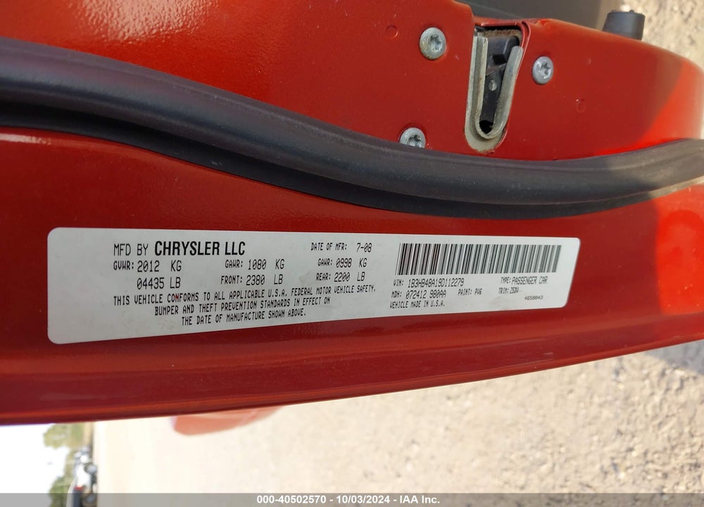 2009 DODGE CALIBER SXT VIN: 1B3HB48A19D112279