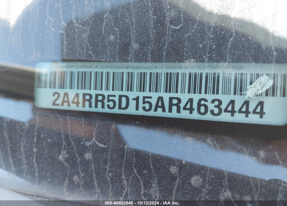 2010 CHRYSLER TOWN & COUNTRY TOURING VIN: 2A4RR5D15AR463444