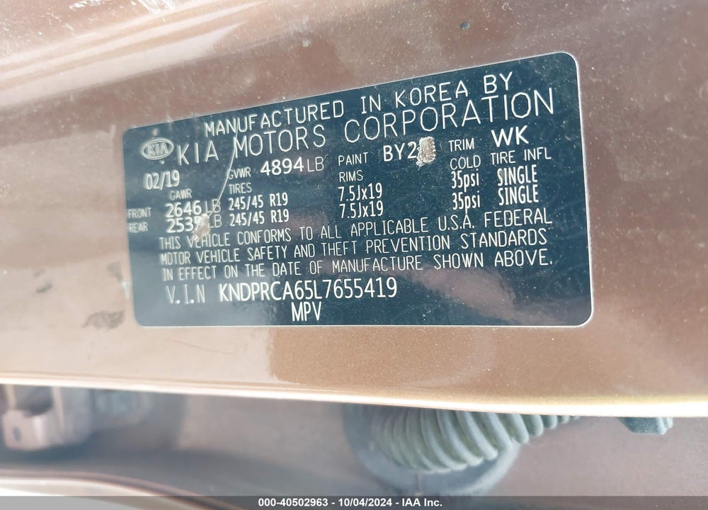 2020 KIA SPORTAGE SX TURBO VIN: KNDPRCA65L7655419