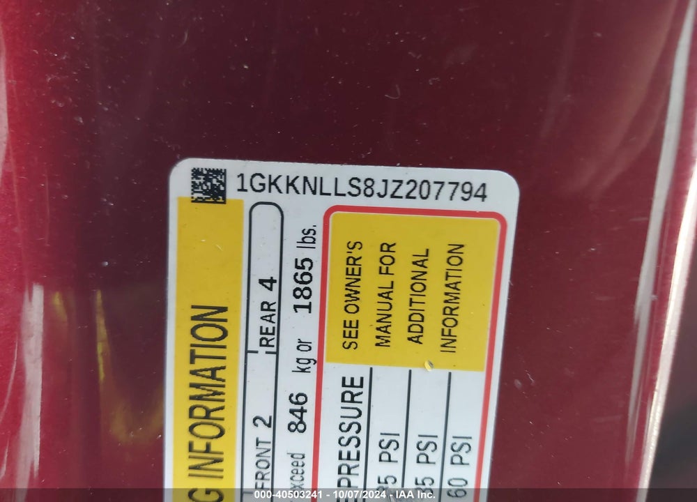 2018 GMC ACADIA SLE-2 VIN: 1GKKNLLS8JZ207794