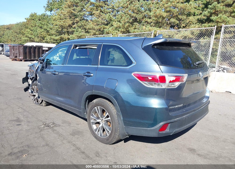 2016 TOYOTA HIGHLANDER XLE V6 VIN: 5TDJKRFH3GS248346