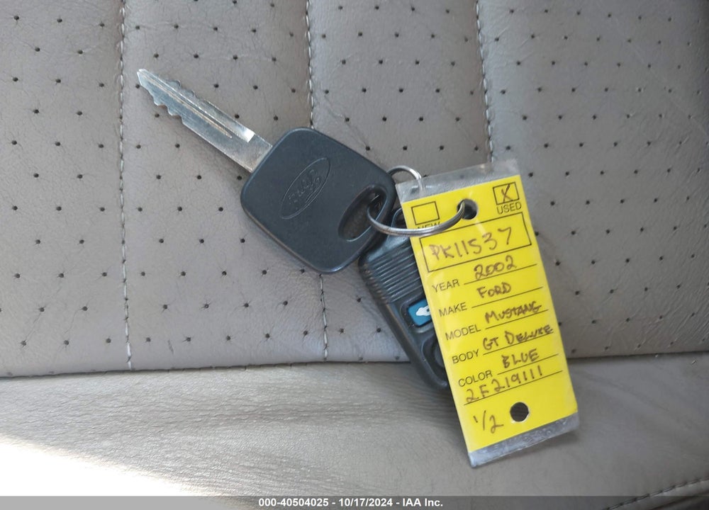 2002 FORD MUSTANG GT VIN: 1FAFP45X52F219111