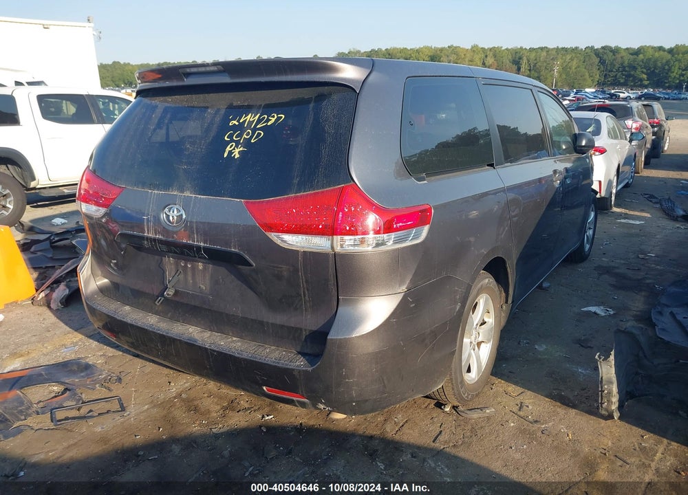 2012 TOYOTA SIENNA BASE V6 7 PASSENGER VIN: 5TDZK3DC6CS184529