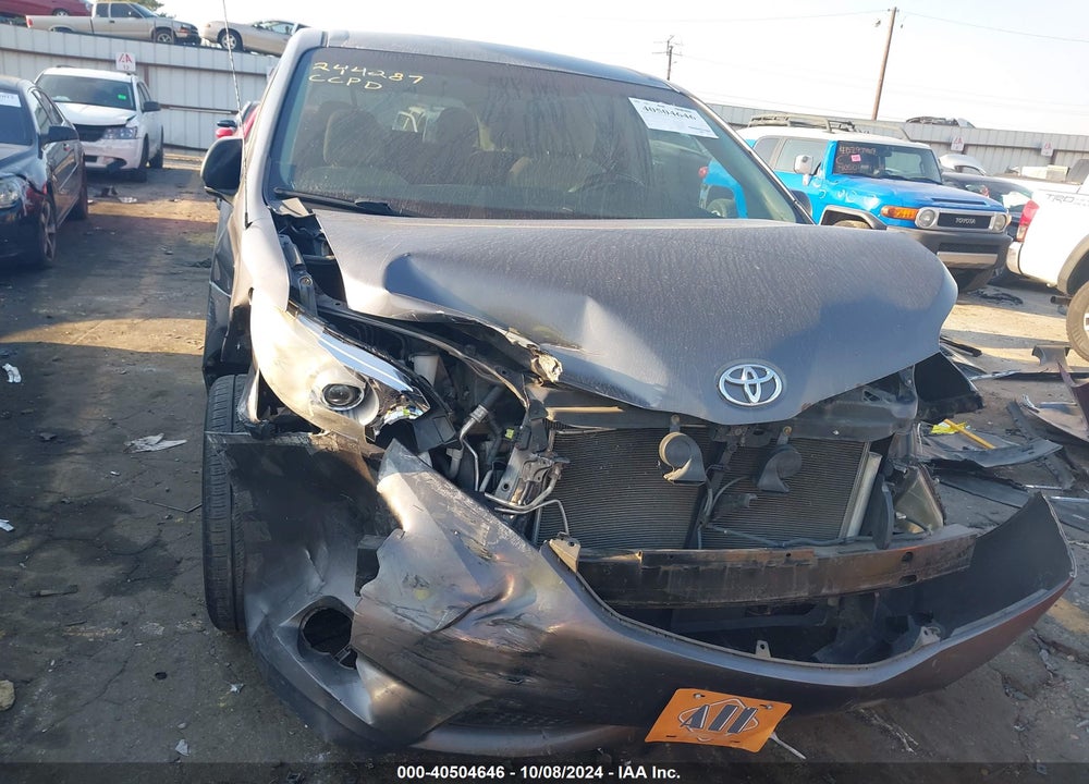 2012 TOYOTA SIENNA BASE V6 7 PASSENGER VIN: 5TDZK3DC6CS184529