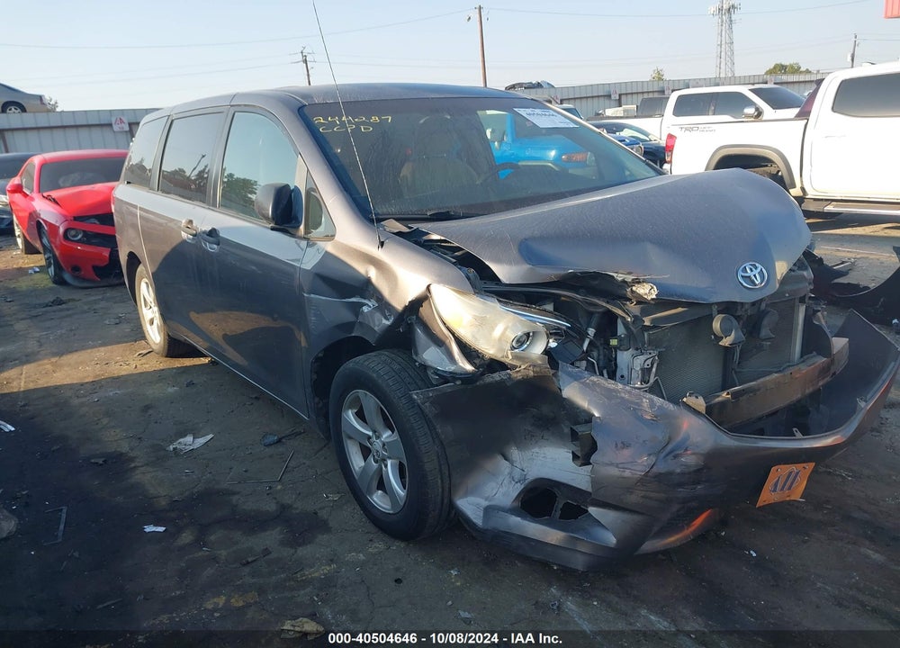 2012 TOYOTA SIENNA BASE V6 7 PASSENGER VIN: 5TDZK3DC6CS184529