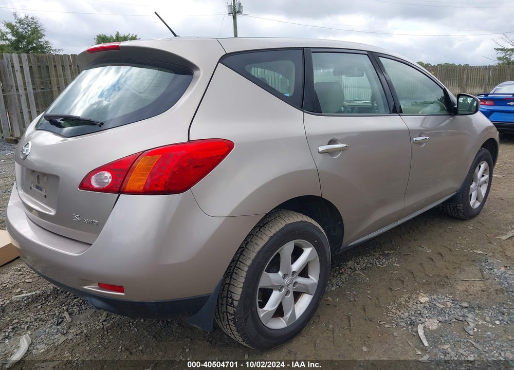 2009 NISSAN MURANO S VIN: JN8AZ18W39W124870