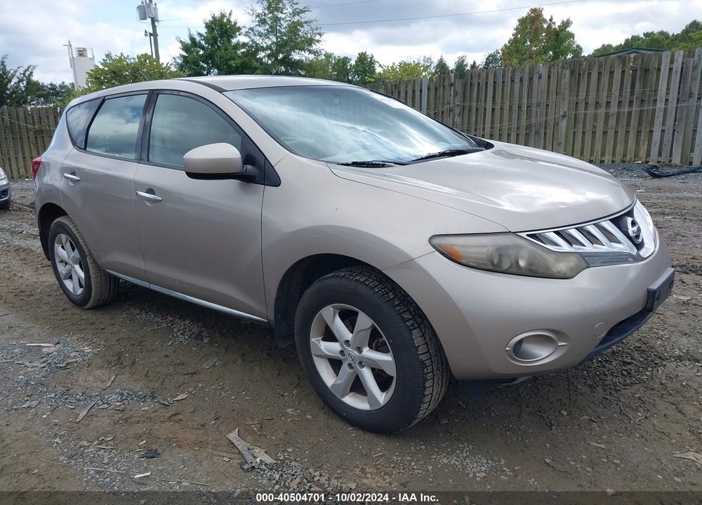 2009 NISSAN MURANO S VIN: JN8AZ18W39W124870