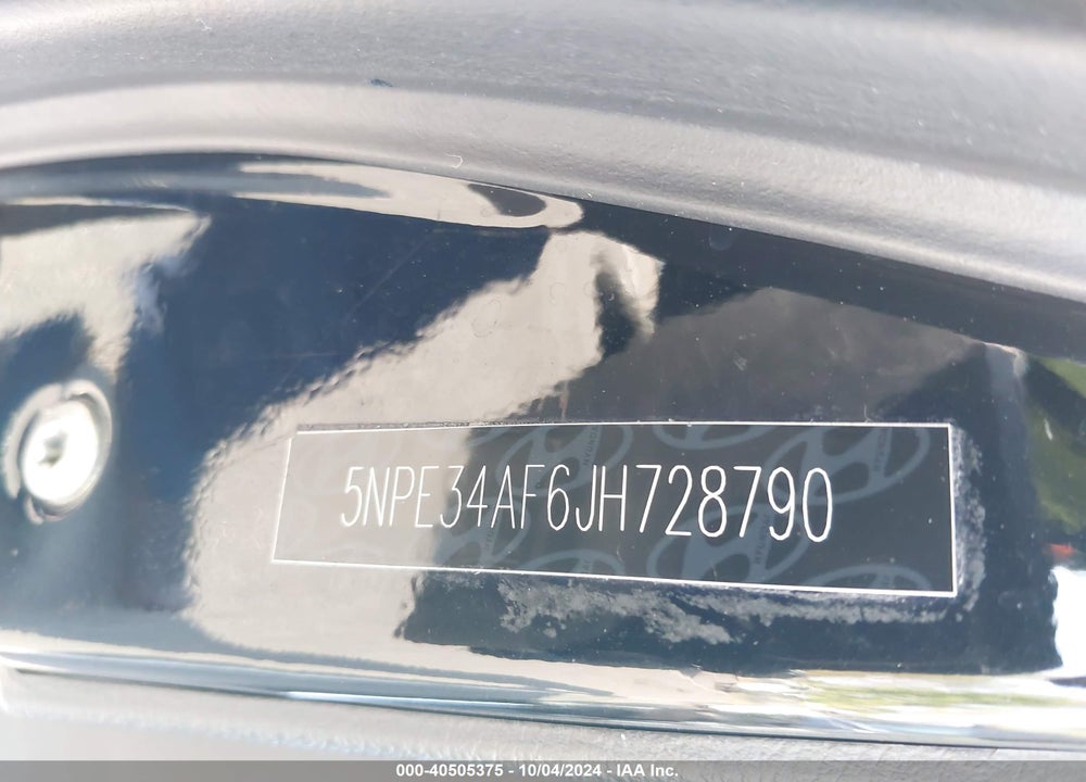 2018 HYUNDAI SONATA SPORT VIN: 5NPE34AF6JH728790