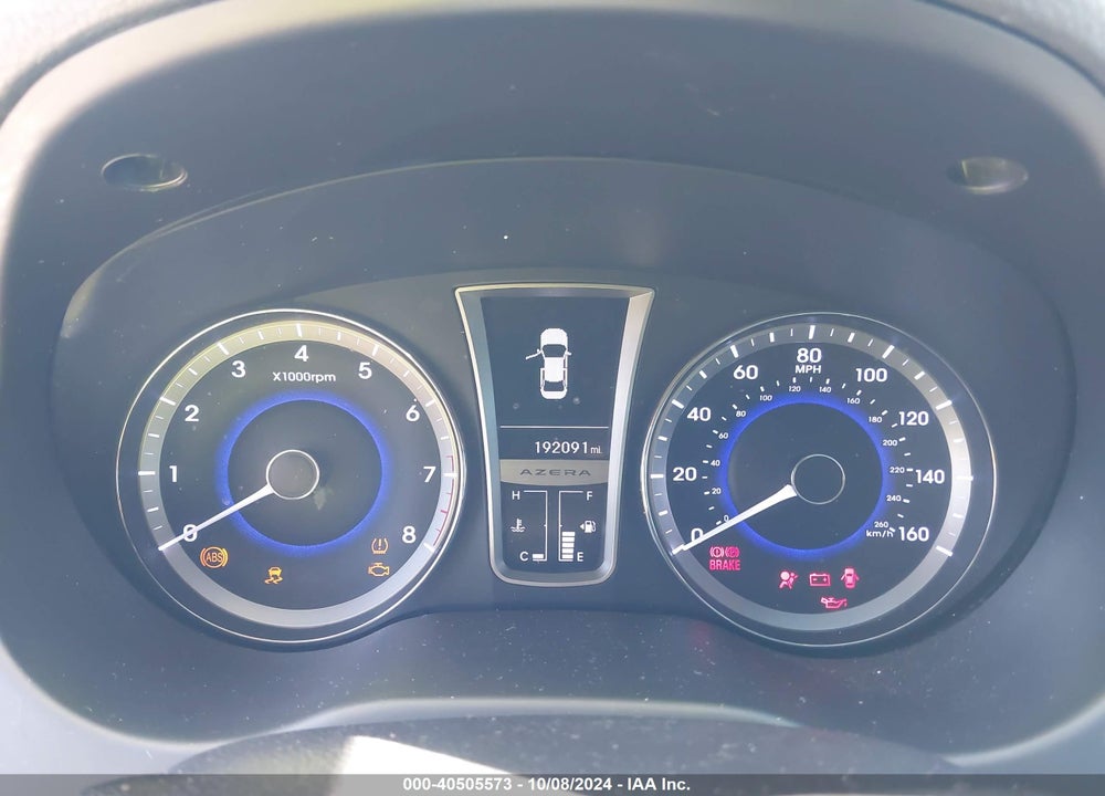 2013 HYUNDAI AZERA VIN: KMHFH4JG7DA322328