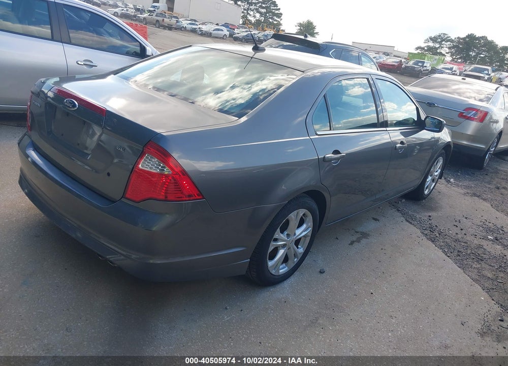 2012 FORD FUSION SE VIN: 3FAHP0HA9CR435654