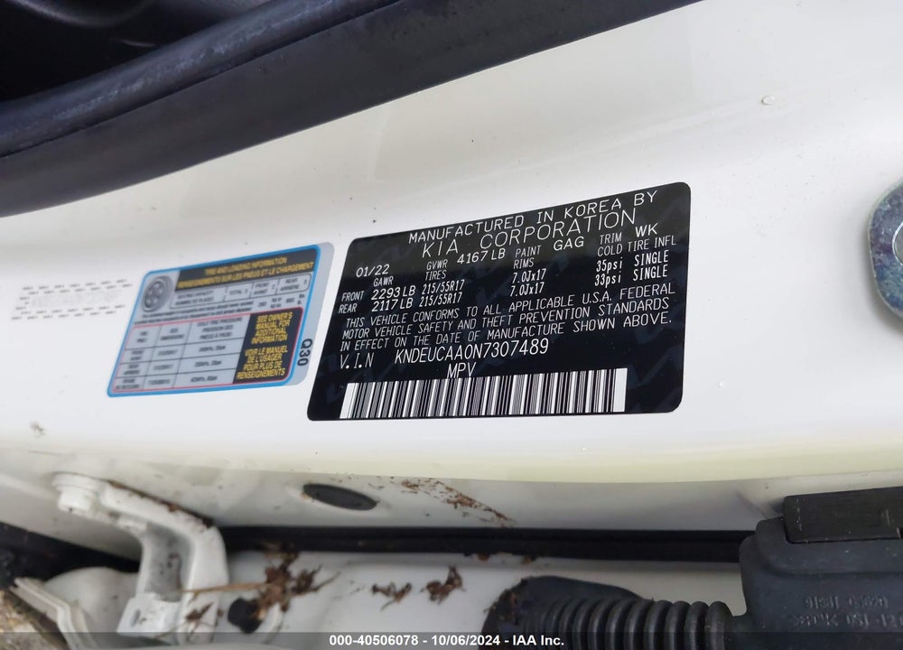 2022 KIA SELTOS S VIN: KNDEUCAA0N7307489