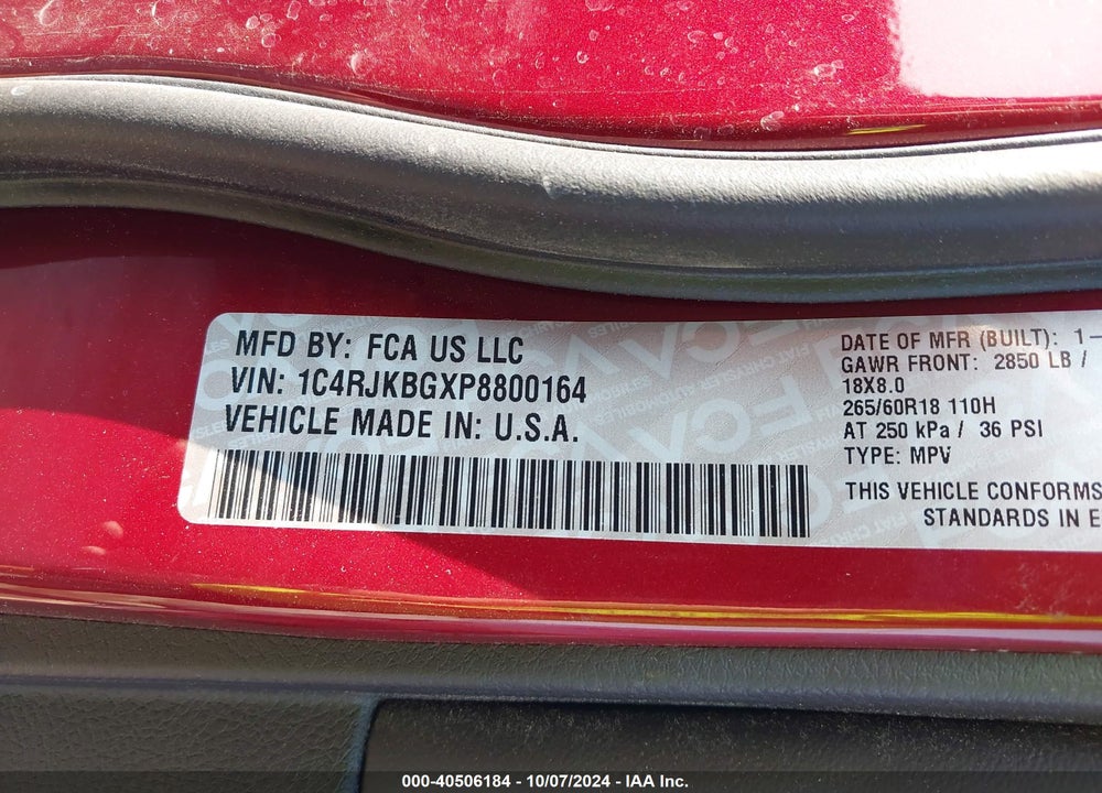 2023 CHEROKEE JEEP GRAND  L LIMITED 4X4 VIN: 1C4RJKBGXP8800164
