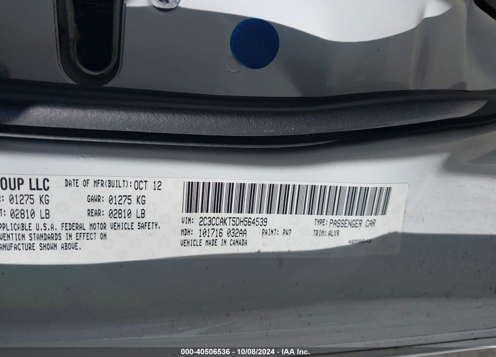 2013 CHRYSLER 300C AWD VIN: 2C3CCAKT5DH564539