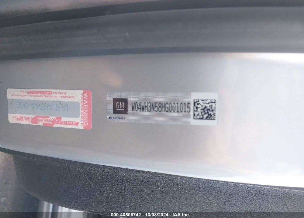 2017 BUICK CASCADA PREMIUM VIN: W04WH3N58HG001015