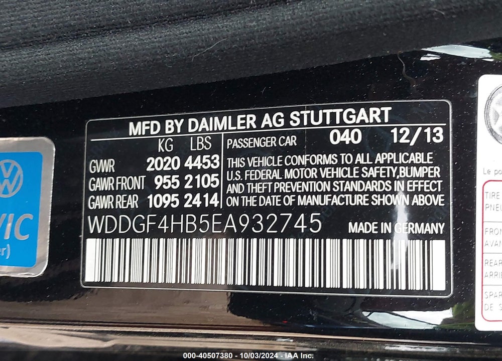2014 MERCEDES-BENZ C 250 LUXURY/SPORT VIN: WDDGF4HB5EA932745