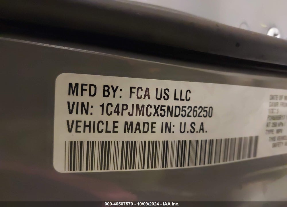 2022 JEEP CHEROKEE X 4X4 VIN: 1C4PJMCX5ND526250