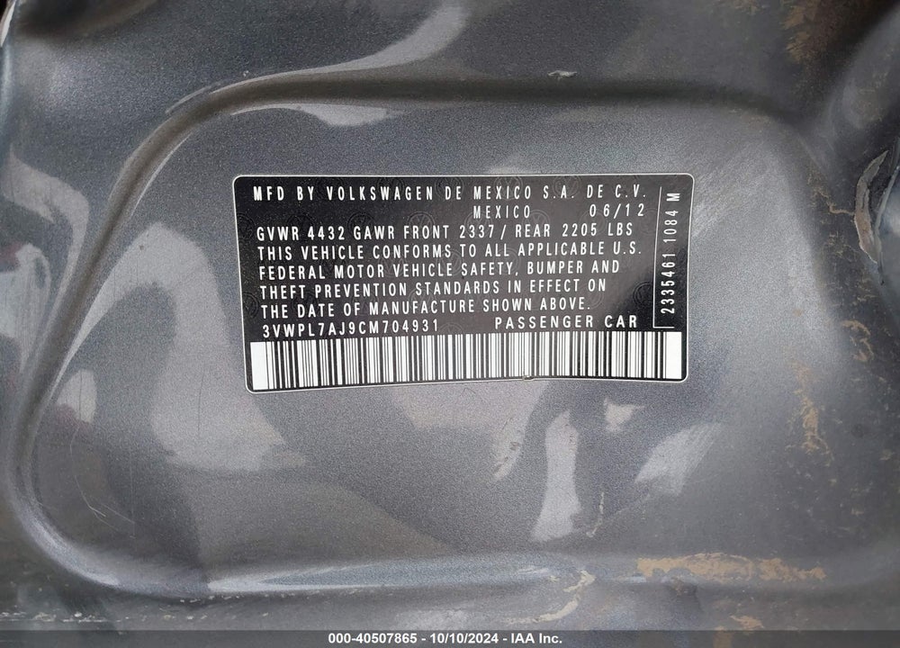 2012 VOLKSWAGEN JETTA SPORTWAGEN 2.0L TDI VIN: 3VWPL7AJ9CM704931