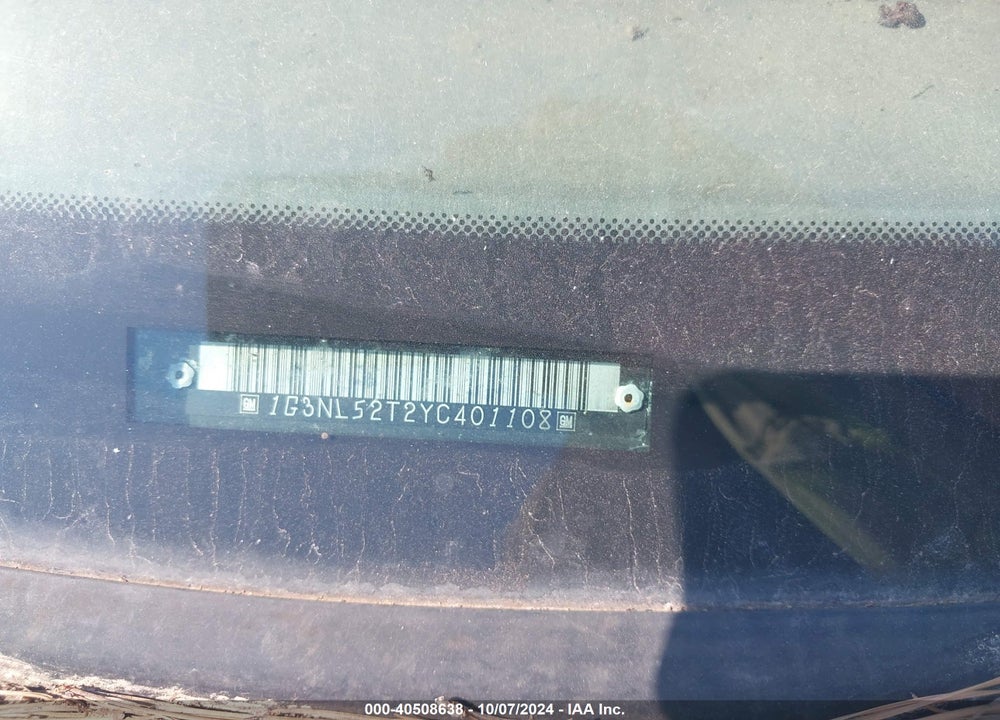 2000 OLDSMOBILE ALERO GL2 VIN: 1G3NL52T2YC401108